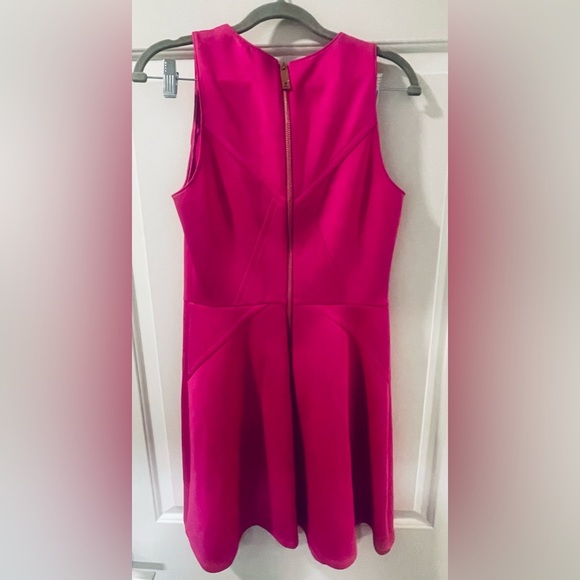 NEW TED BAKER Hot Pink MITTON Scuba Neoprene Knit Skater Fit Flare Dress - Picture 5 of 5